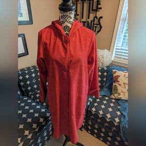 Coral red lightweight raincoat S